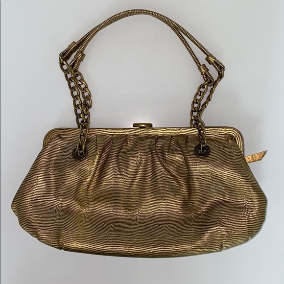 Michael Kors Gold Handbag with Chainlink strap - Picture 1 of 4
